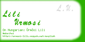 lili urmosi business card